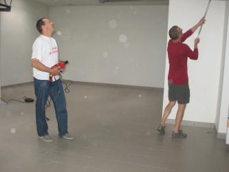 poetsploeg in actie
